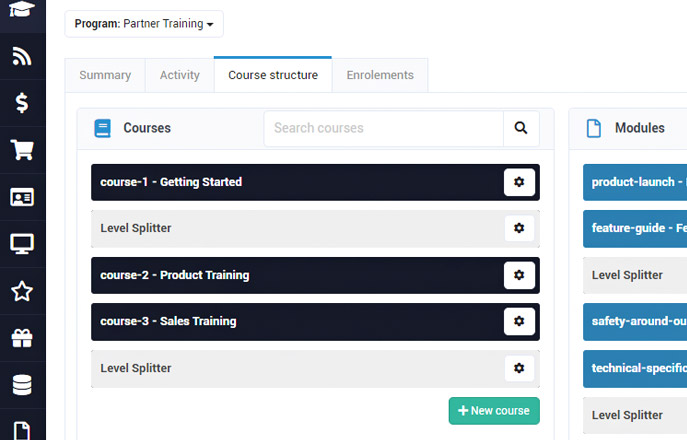 Effortlessly manage partner training with Kademi's course builder